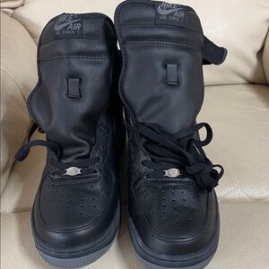 Nike Air Force 1 Black Leather Sneakers